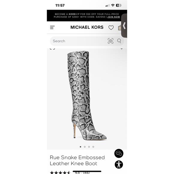 NEW Michael Kors Rue Snake Embossed Knee Boot - Picture 2 of 3